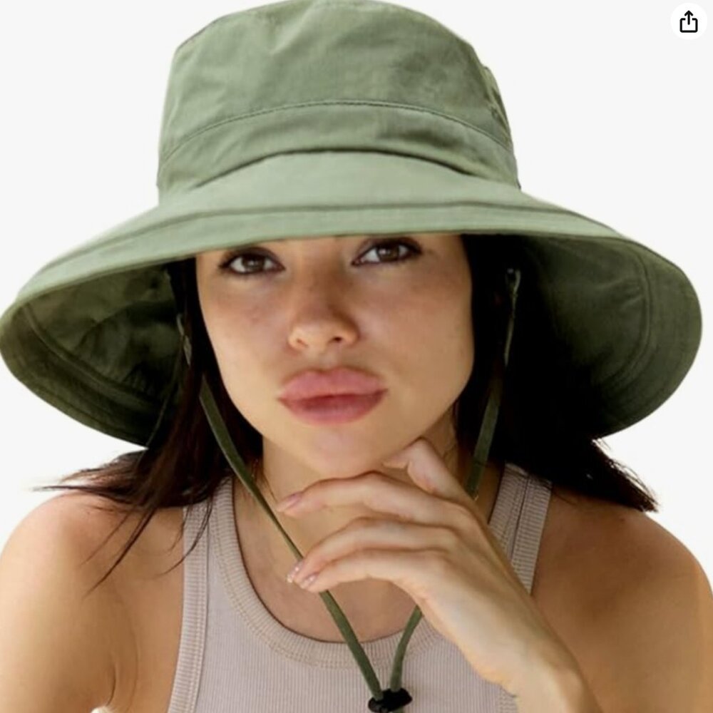 Sun Hats for Women Gardening Hat Wide Brim Ponytail Beach Sun Protection Breatha